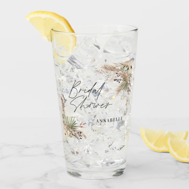 Ducha de novia pampas césped florido moderno elega (Anverso (hielo))