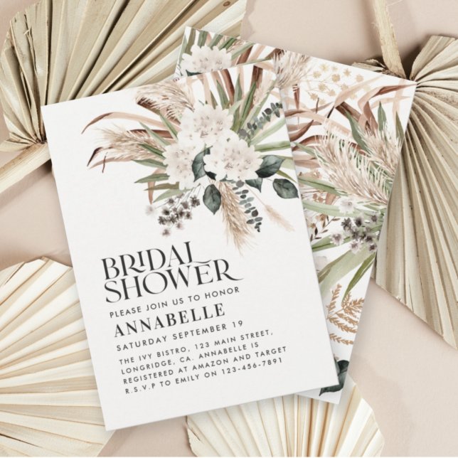 Ducha de novia pampas hierba invitación moderna de (Subido por el creador)