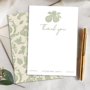 Ducha de Novia Perfect Pear Agradecimiento Verde