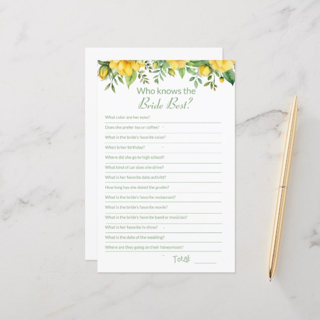 Ducha de novia ¿Qué tan bien conoces tarjeta de ju (Anverso/Reverso In Situ)