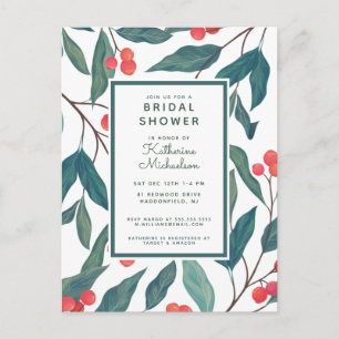 DUCHA DE NOVIA   Tarjeta postal floral de Navidad