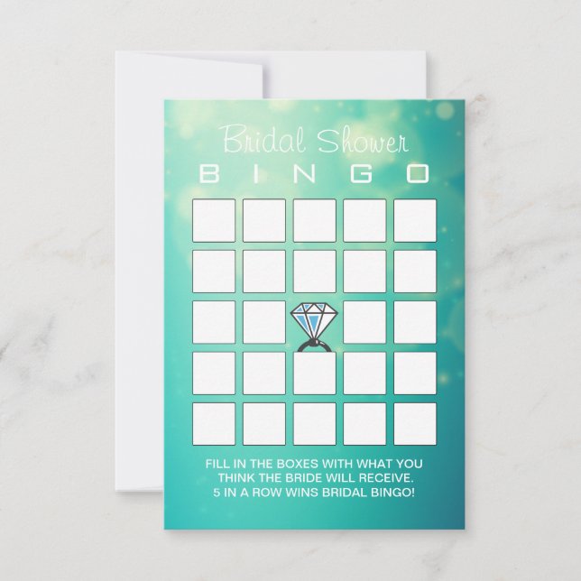 Ducha de novia Tarjetas de Bingo de Anillo de Diam (Anverso)