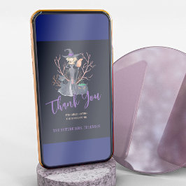 Ducha de novia Witch Halloween tarjeta de agradeci