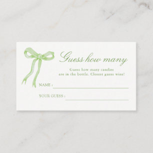 Ducha de novias Green Bow adivina cuántas tarjetas