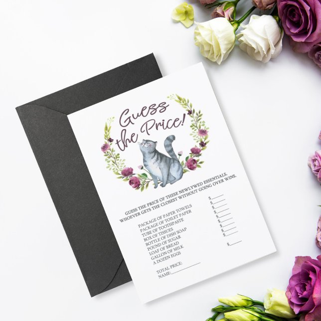 Ducha de novias tema de gato adivina tarjeta de ju (Subido por el creador)