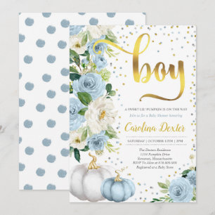 Ducha de otoño con invitación de calabaza Baby Sho