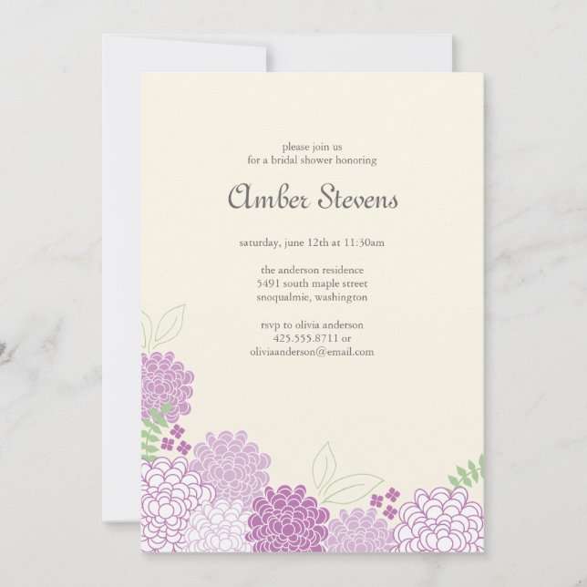 Ducha de primaverales / Invitación de fiesta (Anverso)
