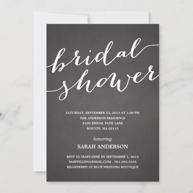 DUCHA DE TABLA| INVITACIÓN DE DUCHA BRIDAL (Anverso)
