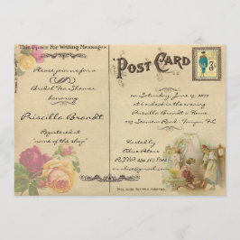 Ducha de té de novia honores, postal antigua estil