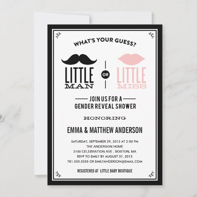 DUCHA DE TIEMPO ANTIGUA| INVITACIÓN DE REVELACIÓN  (Anverso)