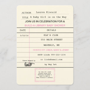 Ducha del libro de la tarjeta de biblioteca del