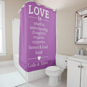 Ducha El amor es... nombres personalizados y cortina de 