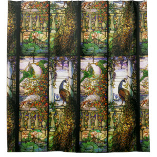 Ducha El arte Nouveau del vitral florece la cortina de