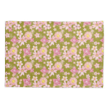 Ducha floral Nieve Verde Funda de almohada de té