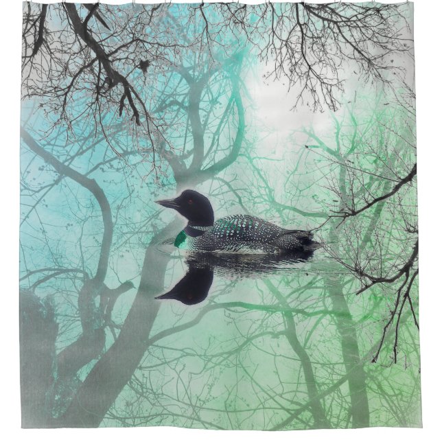 Ducha Globo verde blanco negro en un lago Cortina de duc (Anverso)