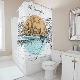 Ducha Ilustracion Ottawa nombre personalizado cortina de