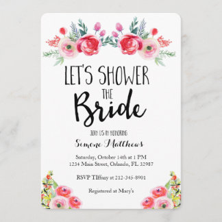 Ducha la invitación a la ducha de novia floral