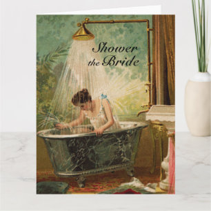 Ducha la tarjeta de felicitación grande de la novi