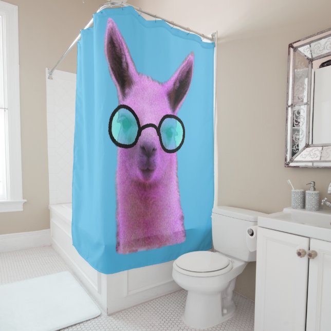 Ducha Llama rosa Guay! Cortina de baño (In situ)