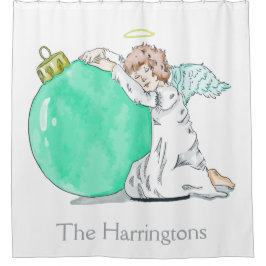 Ducha Navidades Ángel nombre personalizado cortina de du