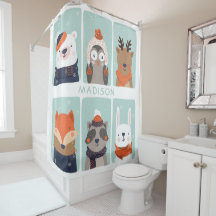 Nombre personalizado Winter Animals Cortina de duc