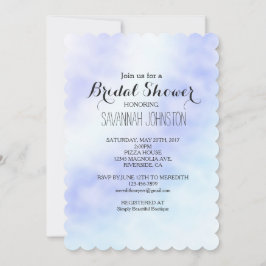 Ducha nupcial con tinte azul púrpura Invitación