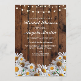 Ducha nupcial Daisy Wood Rústica Invitación floral