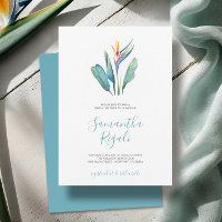 Ducha nupcial de acuarela tropical