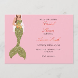 Ducha nupcial de la invitación triguena rosada de