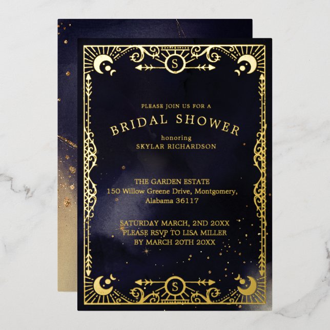 Ducha nupcial de la tarjeta celestial Tarot Sun &  (Anverso/Reverso)