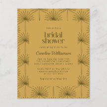 Ducha nupcial de mostaza botánica de hoja de palma