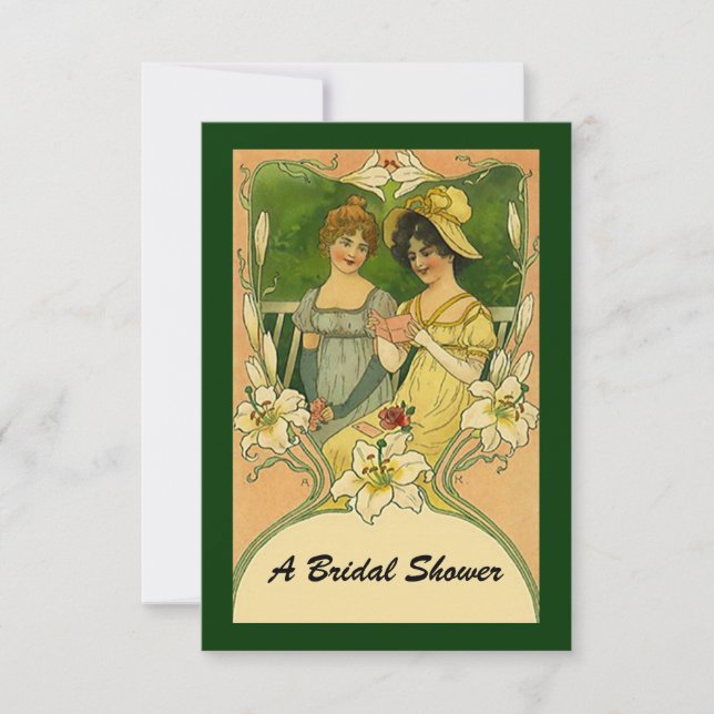 Ducha nupcial estilo vintage recibe invitaciones (Anverso)