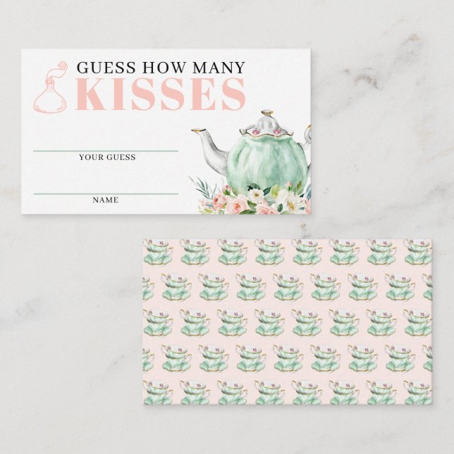 Ducha nupcial Fiesta de té cuántas tarjetas de bes (Anverso / Reverso)