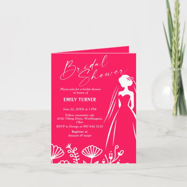 Ducha nupcial floral Invitación (Anverso)