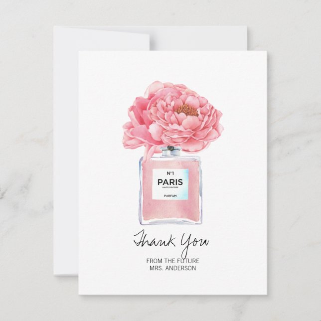 Ducha nupcial Gracias Pink Peony & Perfume Card (Anverso)