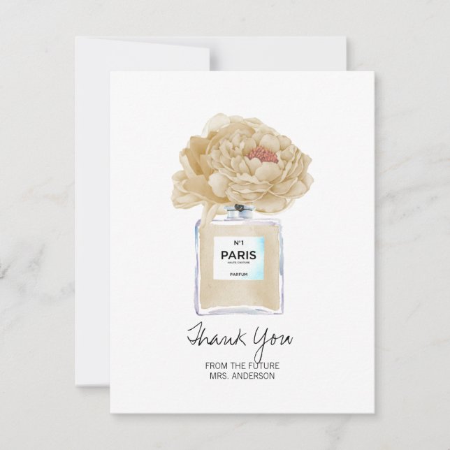Ducha nupcial Gracias Tarjeta Champagne Peonies (Anverso)