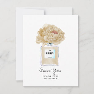 Ducha nupcial Gracias Tarjeta Champagne Peonies