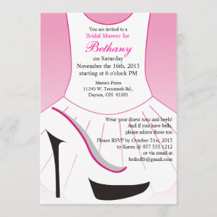 Ducha nupcial Invitación ballet Tapones altos zapa
