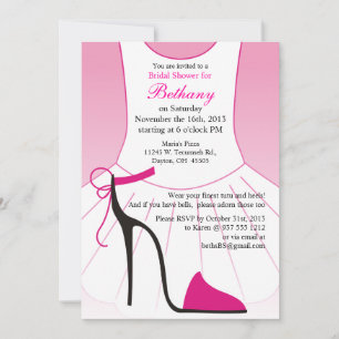 Ducha nupcial Invitación ballet Tapones altos zapa