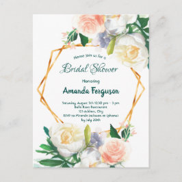 Ducha nupcial invitación color agua verde floral