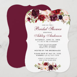 Ducha nupcial Invitación floral a Borgoña BR