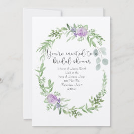Ducha nupcial Invitación lavanda y vegetación