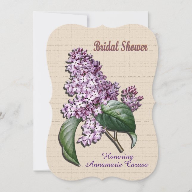 Ducha nupcial Invitación Lilacs (Anverso)