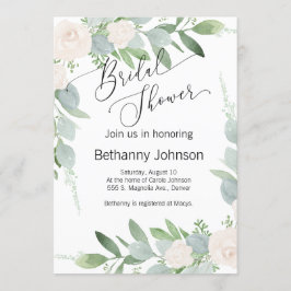 Ducha nupcial Invitación vegetación y rubor