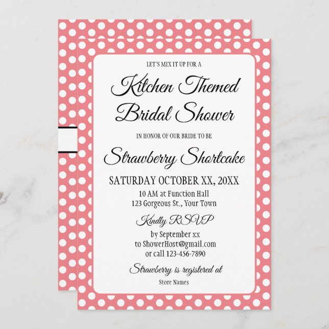 Ducha nupcial Los puntos de polka ventilado se dob (Anverso / Reverso)