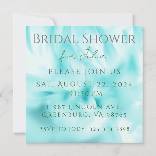 Ducha nupcial o invitación a Personalizable de eve (Anverso)