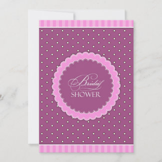 Ducha nupcial Polka Invitación Llanura Púrpura Ros