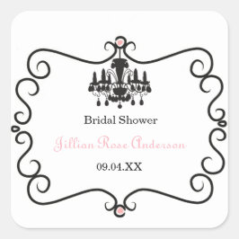 Ducha nupcial temática parisina - Pegatina cuadrad