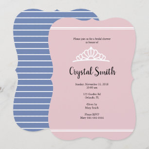 Ducha nupcial Tiara Invitación Púrpura Rosa