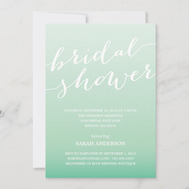 DUCHA OMBRE| INVITACIÓN DE DUCHA BRIDAL (Anverso)